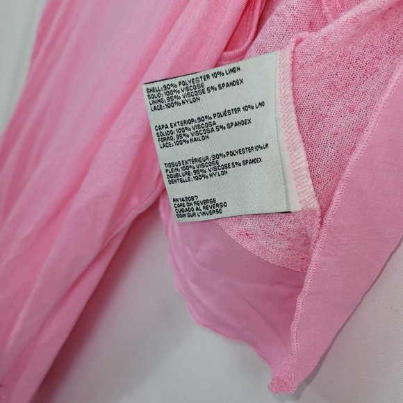 NWT 2 piece Simply NOELLE L/XL Pink Lace Tunic Top High Low Layered Lagenlook - Picture 8 of 9